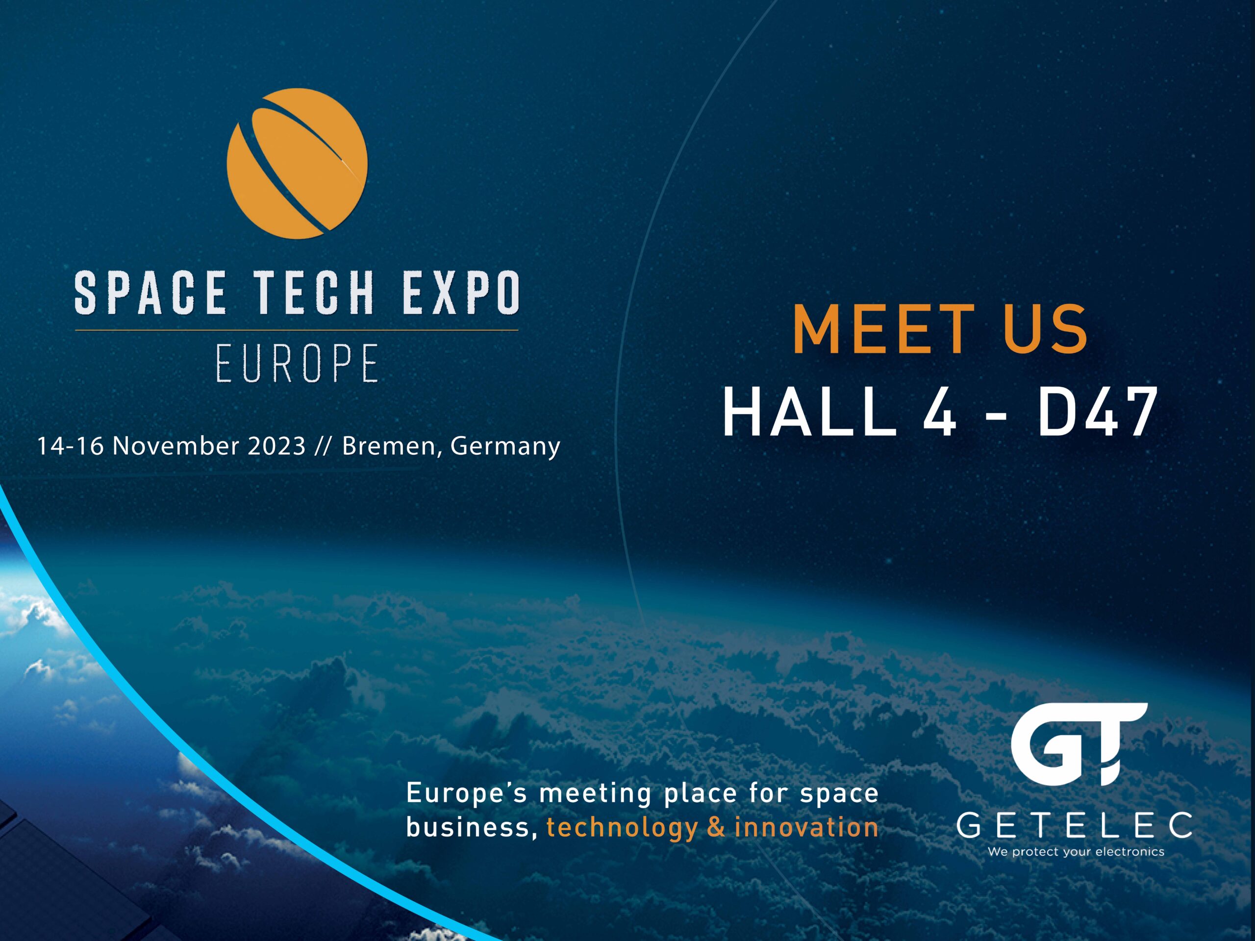 Visit us at Space Tech Expo Europe Getelec